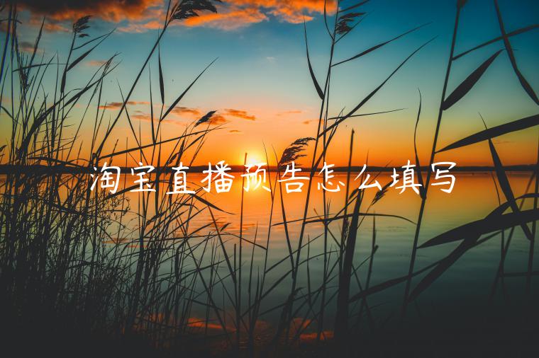 淘寶直播預(yù)告怎么填寫